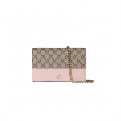 GUCCI GG MARMONT BI-COLOR WALLET ON CHAIN 497985 (20*12.5*4cm)